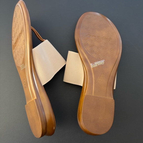 Italian Shoemakers Thong Sandals Brown/Tan Woman 8 - Picture 10 of 12